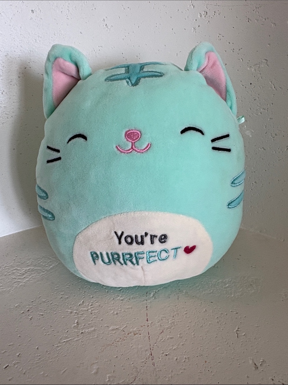 Squishmallow Mint Green Plush Cat Toy Pillow - You're Purrfect